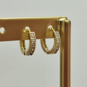 עגילי חישוק משובץ זרקונים